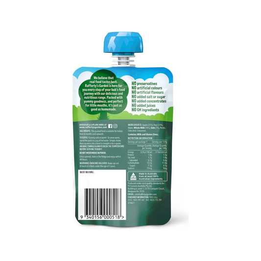 Rafferty's Garden Apple Pear Cinnamon Porridge Baby Food Pouch fruits vegetable Best import Australia authentic kids snack healthy discount cheap price in BD