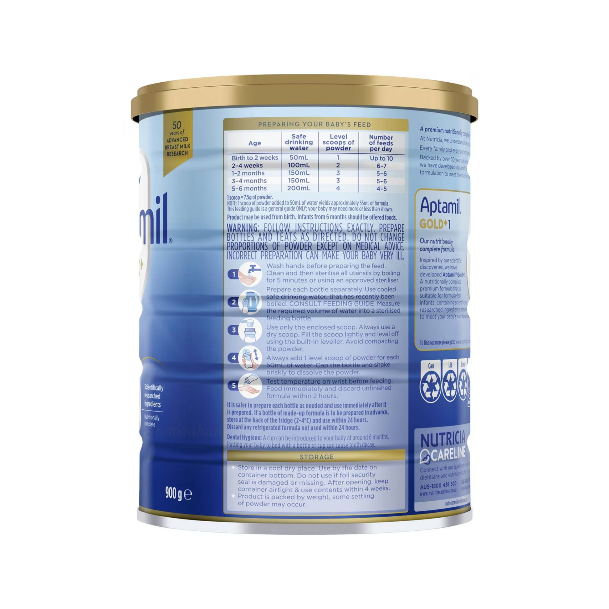 Aptamil Gold+ 1 Baby Infant Formula From Birth To 6 Months is a nutritionally complete premium baby milk formula, suitable for infants from birth to 6 months. Halal & vegetarian suitable. Best genuine real authentic Australian New Zealand cow quality safe healthy feeding food powder cheap price in Dhaka Bangladesh.