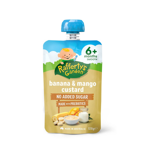 Rafferty's Garden Banana Mango Custard Dessert Baby Food Pouch fruits vegetable Best imported Australia authentic premium kids healthy discount low price in BD
