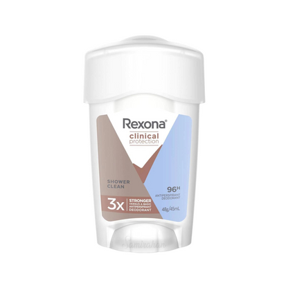 Rexona Clinical Protection Deodorant Cream For women - shower clean offers 3x more sweat protection than a basic antiperspirant deodorant, with a fresh, masculine scent. Best imported foreign Australian authentic original genuine real premium quality luxury brand cheap fragrance price in Dhaka Chittagong Bangladesh.