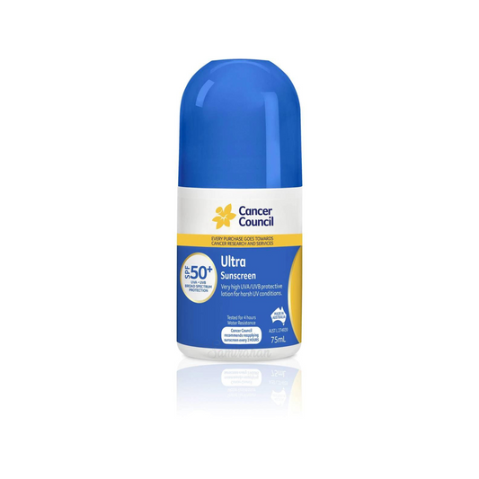 Cancer Council Spf 50+ Sunscreen Ultra is a very high UVA/UVB protective lotion roll-on that provides SPF50+ broad spectrum protection for harsh UV conditions. Best imported foreign genuine authentic real safe Australian Aussie premium quality sun screen skincare skin care protect cheap price in Dhaka Bangladesh.