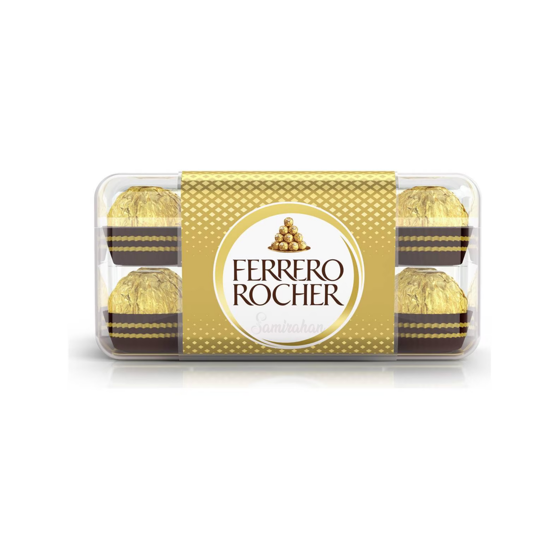 Ferrero Rocher Gift Box contains 16 delicious Ferrero Rocher premium chocolate pralines, ideal for birthday, anniversary or valentine's day. Halal suitable. Best imported foreign Australian Aussie genuine premium sweets choco candy gift ideas idea boyfriend girlfriend real snack cocoa cheap price in Dhaka Bangladesh.