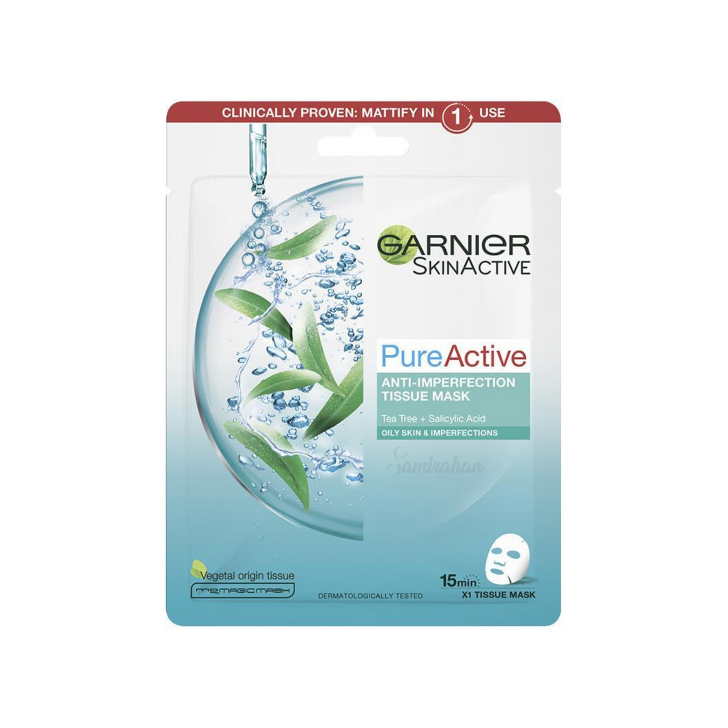 Garnier Pure Active Anti Imperfection Sheet Mask is enriched with Tea Tree & Salicylic Acid to deeply purify mattify the skin, unclog pores reduce imperfections. Best imported foreign UK French British authentic genuine real original premium quality luxury brand beauty cosmetics skincare price in Dhaka Bangladesh.