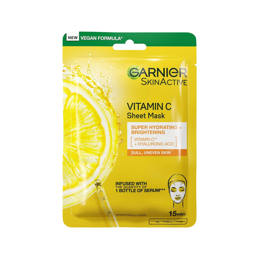 Garnier Skin Active Vitamin C Sheet Mask is a sheet mask to illuminate & supercharge your skin in just 15 minutes. Best imported foreign Australian UK English British genuine authentic real skin care skincare beauty luxury beauty cosmetic premium quality brand cheap price in Dhaka Chittagong Sylhet Khulna Bangladesh.