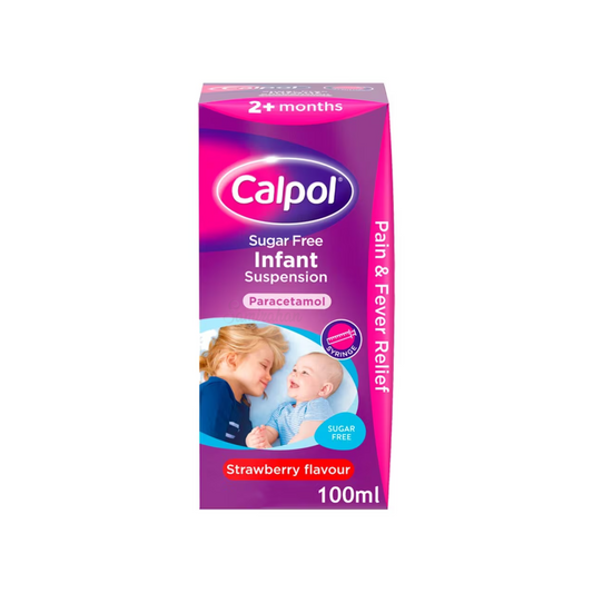 Calpol Infant Sugar Free Oral Suspension Strawberry is used for the relief of Fever, Cold & flu, Teething Headache, Sore throat, Ear ache & pains. Best imported foreign UK United Kingdom English England genuine authentic real baby care health premium quality cure medicine paracetamol cheap price in Dhaka Bangladesh.