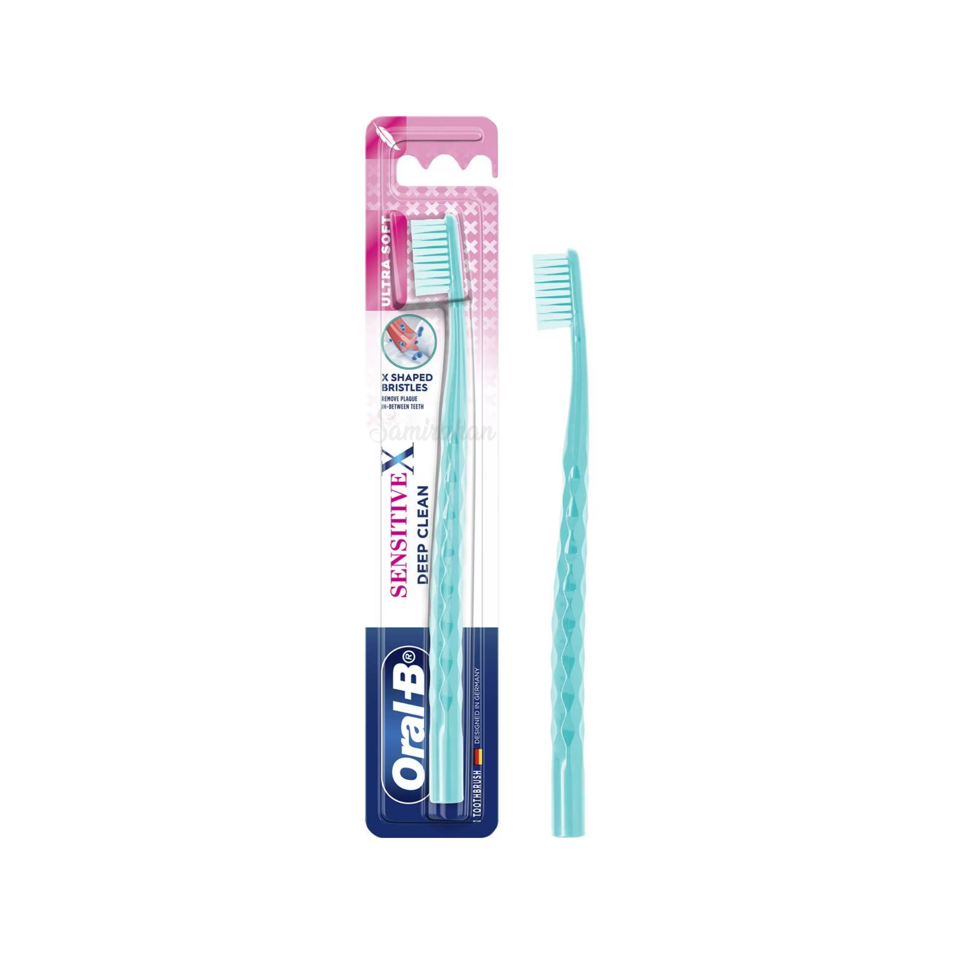 Oral B SensitiveX Deep Clean Toothbrush removes plaque in-between teeth. It has ULTRA SOFT bristles on edges for exceptional softness on gums. Best genuine authentic real imported foreign Australian premium quality adult dental health tooth brush brushing gum healthy cheap price in Dhaka Chittagong Bangladesh.