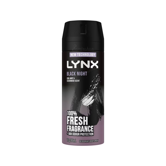 Lynx Deodorant Body Spray for men Black Night features a modern masculine fragrance. Best imported foreign Australian Aussie anti-perspirant deo premium genuine authentic original real quality nice boyfriend bf scent perfume men's grooming gift idea ideas cheap price in Dhaka Chittagong Sylhet Comilla Bangladesh.