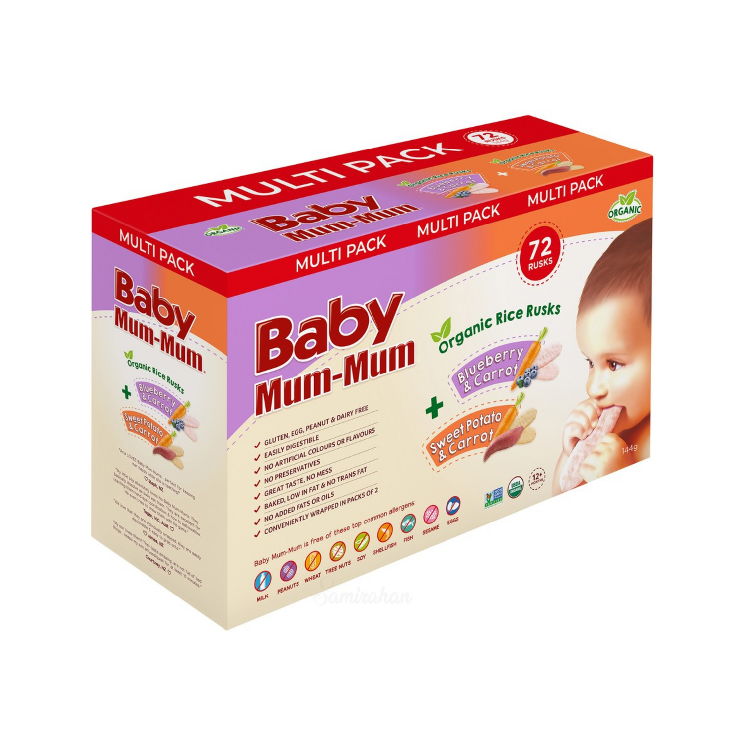 Boost your baby's taste buds with Baby Mum-Mum Organic Combo Rice Rusks. No artificial colour flavor halal best imported foreign Australian genuine authentic safe quality real child food bacchader khabar khaddo shishu snack nutrition healthy cheapest price in Dhaka Chittagong Sylhet Khulna Rajshahi Jessore Bangladesh