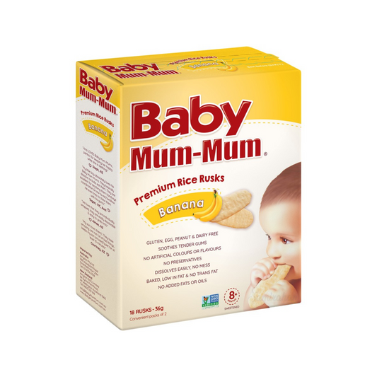 Boost your baby's taste buds with Baby Mum-Mum Banana Rice Rusks. No artificial colour flavor halal best imported foreign Australian genuine authentic safe quality real child food bacchader khabar khaddo shishu snack nutrition healthy cheapest price in Dhaka Chittagong Sylhet Khulna Rajshahi Jessore Natore Bangladesh