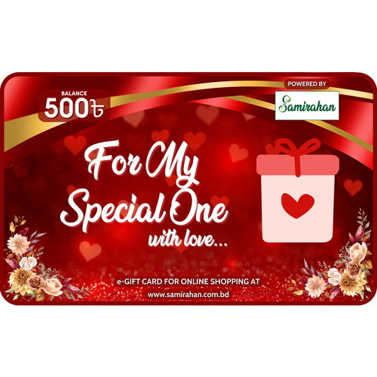 Samirahan e-Gift Card 500 TK online shopping. Best gift reasonable price present luxury premium shop wedding couple bride groom birthday girl boy idea ideas authentic brand imported foreign genuine original products valentine's day valentines anniversary farewell congratulations in Dhaka Chittagong Sylhet Bangladesh.