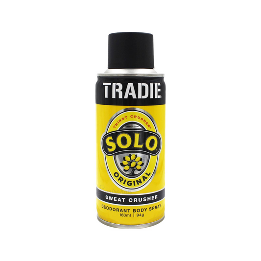 Tradie Solo Deodorant Body Spray comes with the iconic fragrance of the famous Aussie drink Solo, with a Citrus & Cedarwood smell. Best imported foreign Australian Aussie anti-perspirant deo premium genuine authentic original real scent perfume men gift idea ideas cheap price in Dhaka Chittagong Sylhet Bangladesh.