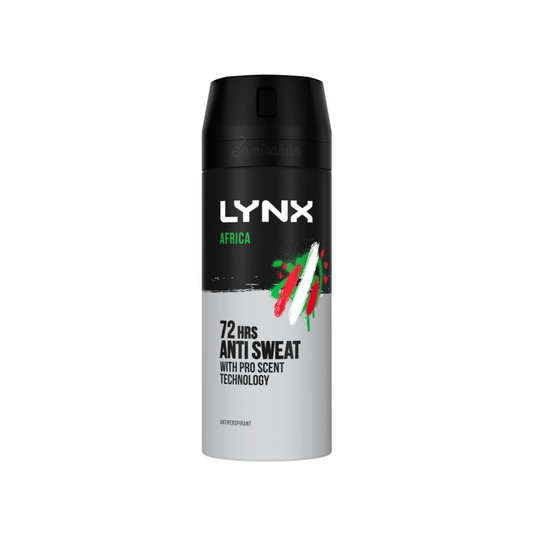 Lynx Africa Anti Sweat with Advanced Antiperspirant Aerosol sweat odor dry daily 48 hours white marks men Best safe authentic import Australia low price in bd Shanti Nagar Savar Nawabganj Dohar Banaripara Bakerganj