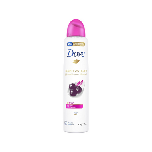 Dove Advanced Care Acai Berry & Waterlily is a deodorant that cares for your underarms for up to 48 hours. Best imported foreign Australian Aussie American genuine authentic original premium quality real hygiene skincare beauty skin care personal healthy underarms price in Dhaka Chittagong Sylhet Barisal Bangladesh.