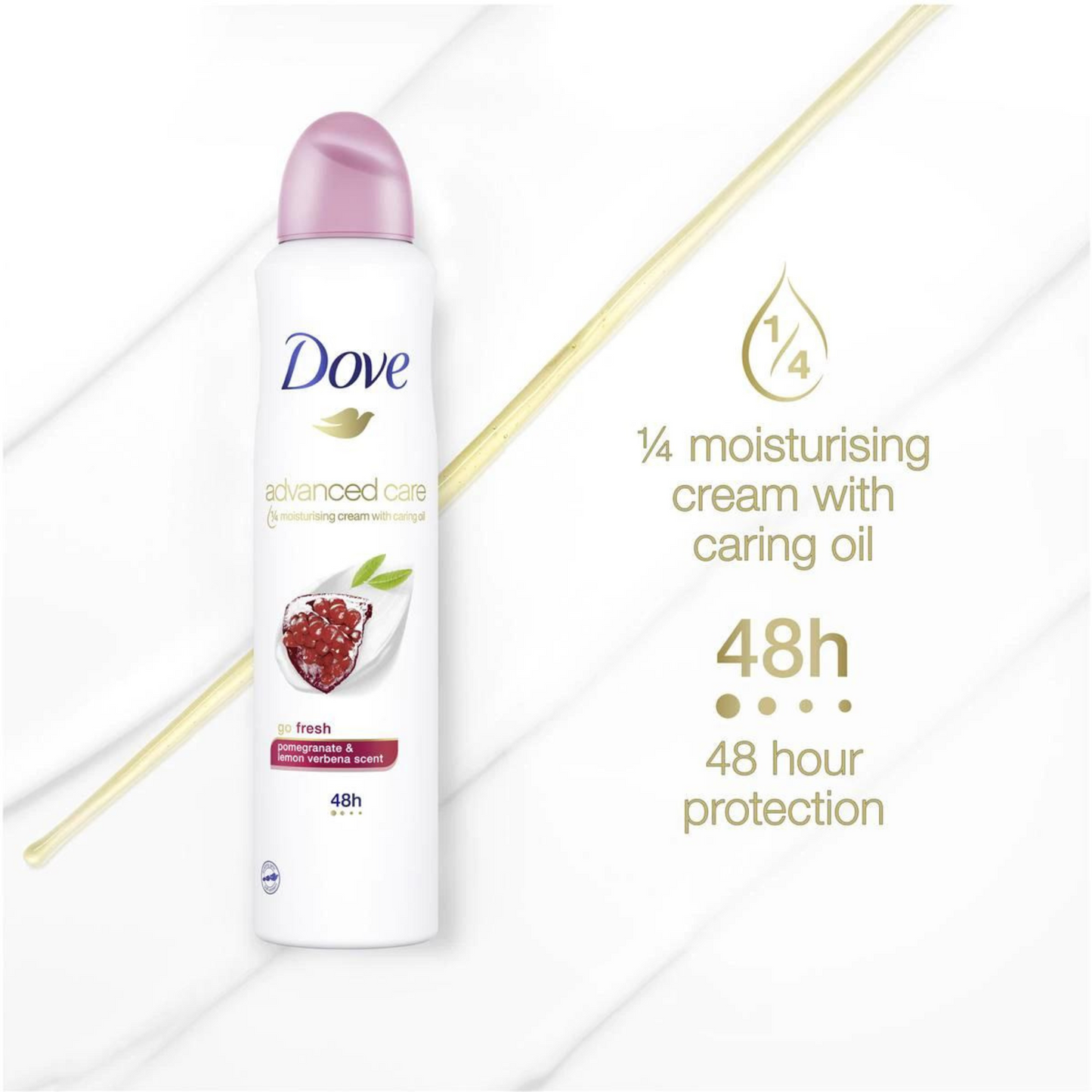 Stay confident and fresh all day with Dove Advanced Care Go Fresh Pomegranate Antiperspirant Aerosol. Best Women underarms long lasting freshness scent imported foreign Australia genuine perfume premium comfort quality perfect style Confidence original brand Body Activated cheap fragrance price in bd Dhaka Bangladesh