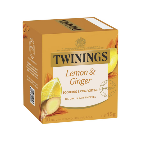 Twinings Lemon & Ginger Tea is a flavoured herbal infusion that is naturally caffeine free. Best genuine authentic foreign imported real Australian British UK instant strong delicious premium luxury quality original tasty infused English tea bag cheap price in Dhaka Chittagong Sylhet Rajshahi Bangladesh.