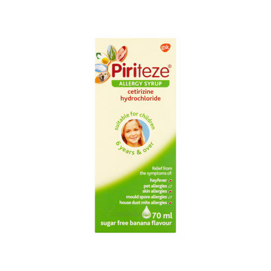 Piriteze Kids Allergy Relief Syrup for hayfever, pet, skin, mould spore & house dust mite allergies. Best imported foreign UK United Kingdom English England genuine authentic real baby care health premium quality cure medicine antihistamine treatment cheap price in Dhaka Chittagong Sylhet Barisal Manikganj Bangladesh