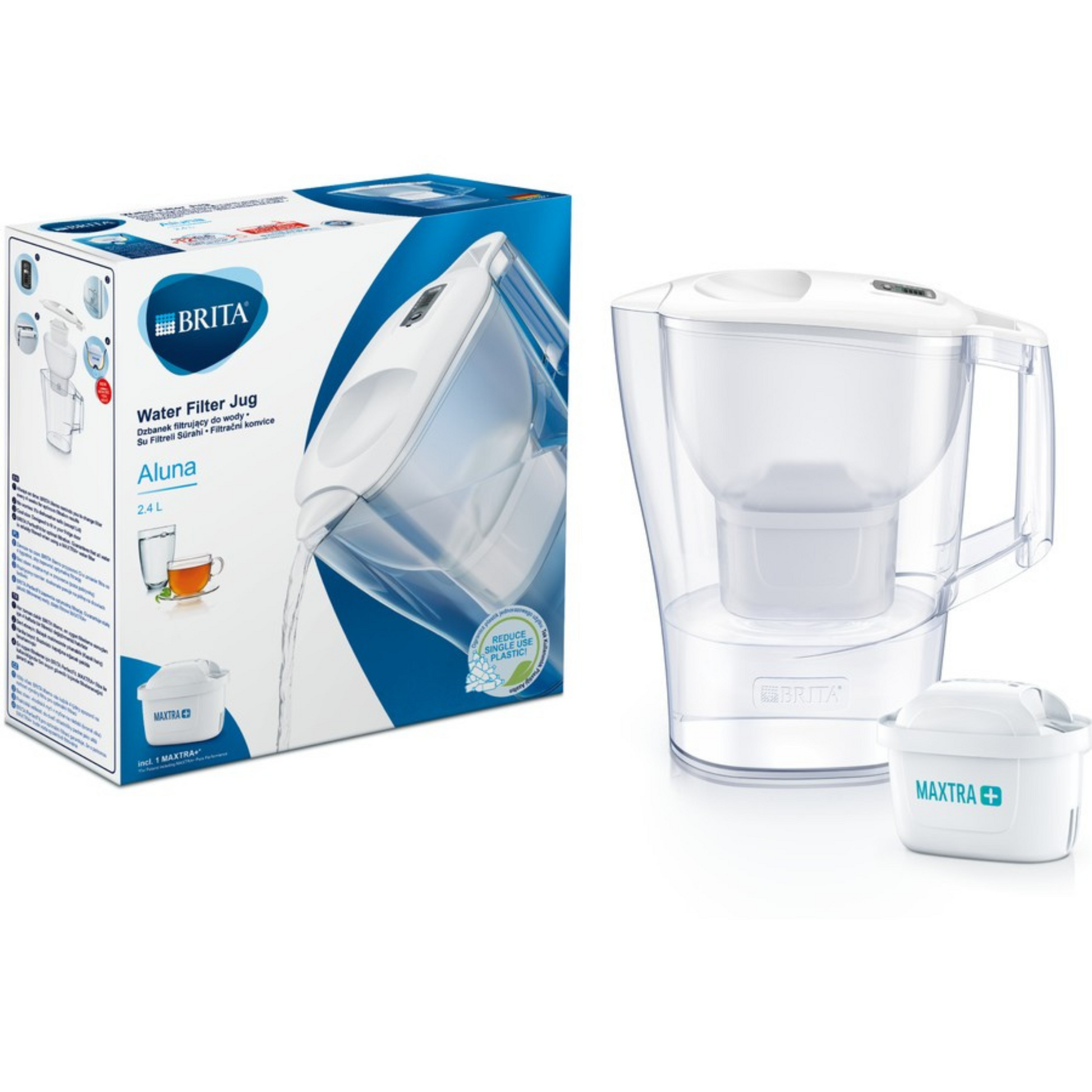BRITA Aluna 2.4L Water Filter Jug uses advanced MicroFlow technology to effectively reduce impurities found in tap water. Best imported foreign genuine authentic original real Australian British premium brand quality purifier healthy lifestyle natural pure drinking safe best price in Dhaka Chittagong Sylhet Bangladesh