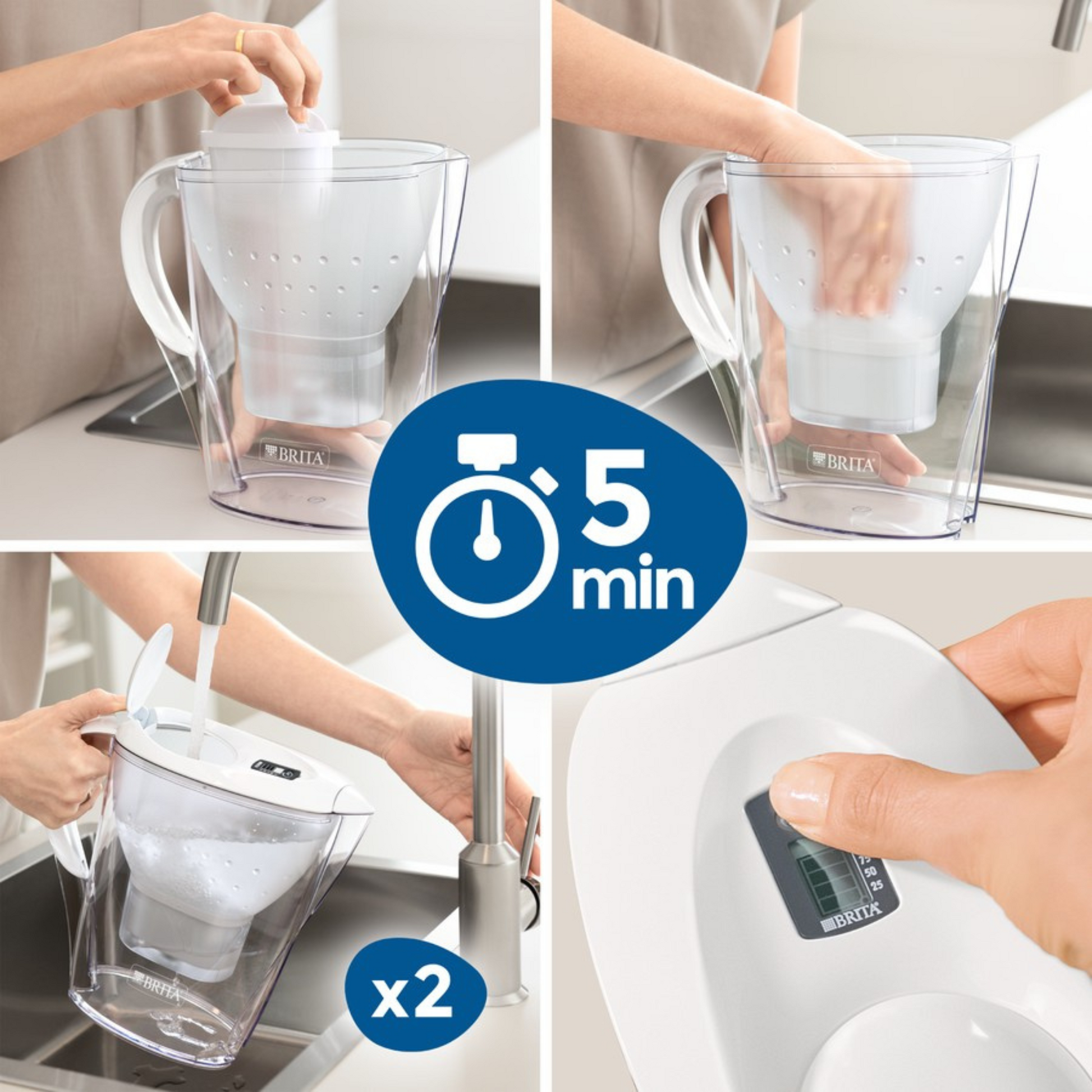 BRITA Marella 2.4L Filter Jug uses advanced MicroFlow technology to effectively reduce impurities found in tap water. Best imported foreign genuine authentic original real Australian British premium brand quality purifier healthy lifestyle natural pure drinking safe best price in Dhaka Chittagong Sylhet Bangladesh