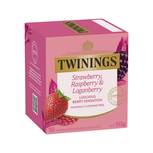 Twinings Strawberry, Raspberry & Loganberry Tea Bags (Australia) 10 Pack