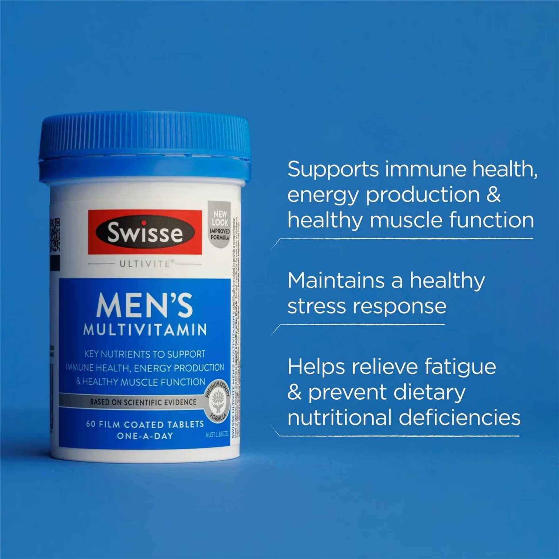 Improve your overall health and well-being with Swisse Ultivite Men's Multi Vitamin Tablets. Best imported foreign Australian Aussie authentic genuine original real boy chele purush healthy muscle function maintain care premium brand support energy luxury help quality strong cheap price in Dhaka Chittagong Bangladesh