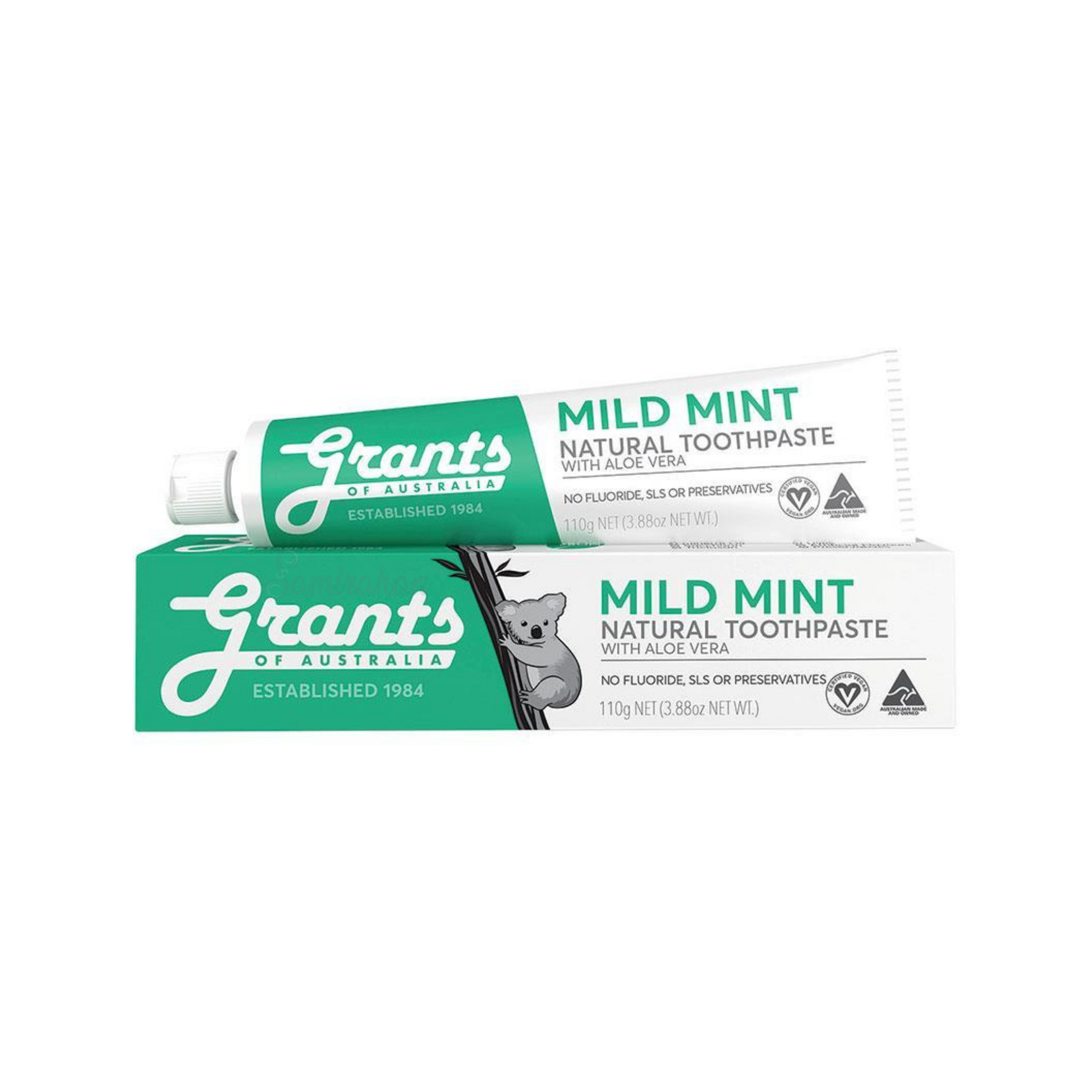 Nourish your family's oral health with Grants Mild Mint Toothpaste. Infused with organic Aloe Vera and natural herbs, it soothes sensitive gums and freshens breath. smile gums strong teeth Best genuine imported foreign valo dat medicine original care Australian premium real quality dental price in bd Dhaka Bangladesh