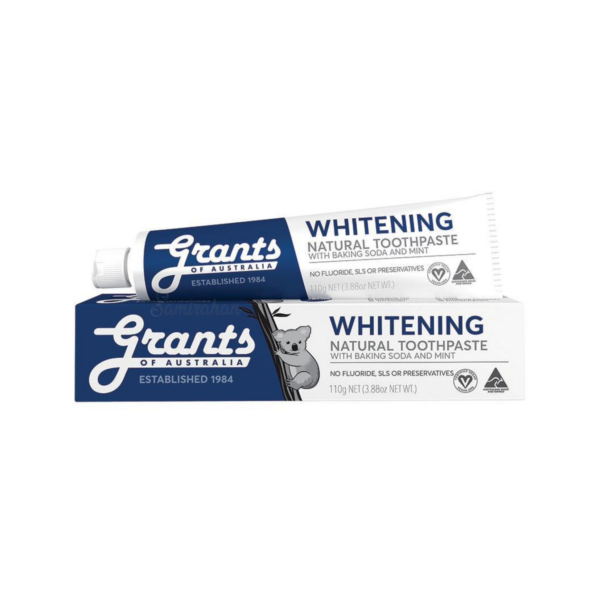 Experience a white and bright smile with Grants Of Australia Whitening Toothpaste. organic natural soothes sensitive gums freshens mouth wash strong teeth clinical proven Mint Best genuine import discount foreign valo dat sada Mari medicine original care germ free premium quality dental price in bd Dhaka Bangladesh