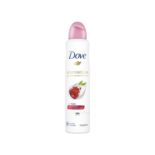 Stay confident and fresh all day with Dove Advanced Care Go Fresh Pomegranate Antiperspirant Aerosol. Best Women underarms long lasting freshness scent imported foreign Australia genuine perfume premium comfort quality perfect style Confidence original brand Body Activated cheap fragrance price in bd Dhaka Bangladesh