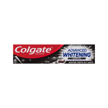 Achieve a brilliant, whiter smile in just 7 days with Colgate Advanced Whitening Charcoal Toothpaste. Suitable daily use reduces bacteria teeth tongue cheeks gums Best genuine authentic imported foreign Australian premium real germ cavities removes original brand quality dental health cheap price in bd Dhaka Bangladesh