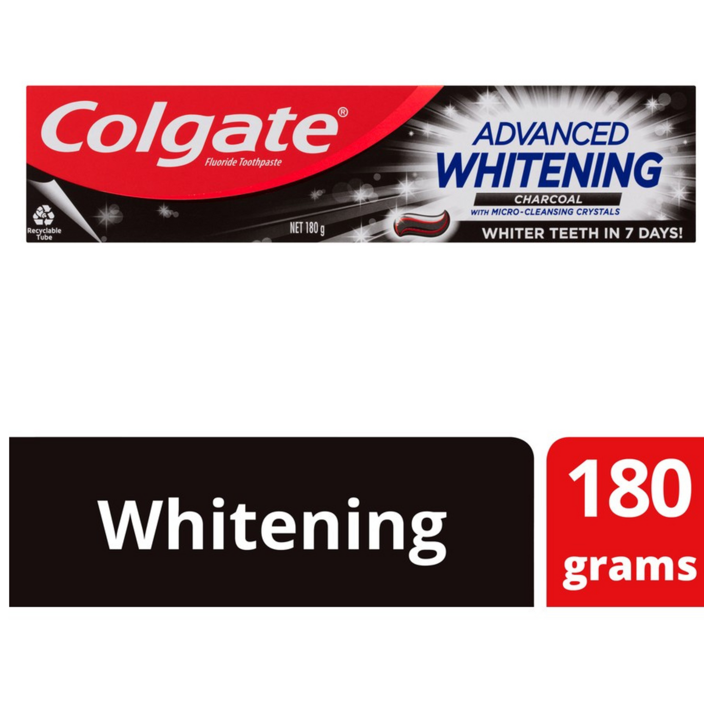 Achieve a brilliant, whiter smile in just 7 days with Colgate Advanced Whitening Charcoal Toothpaste. Suitable daily use reduces bacteria teeth tongue cheeks gums Best genuine authentic imported foreign Australian premium real germ cavities removes original brand quality dental health cheap price in bd Dhaka Bangladesh