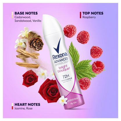 Stay fresh all day with Rexona for Women Antiperspirant Advanced Bright Bouquet with Antibacterial Protection. Best imported foreign Perfume Australian authentic genuine real  Women premium sweat quality perfect Butane  deodorant luxury original brand fragrance Motion lifestyle cheapest price in bd Dhaka Bangladesh