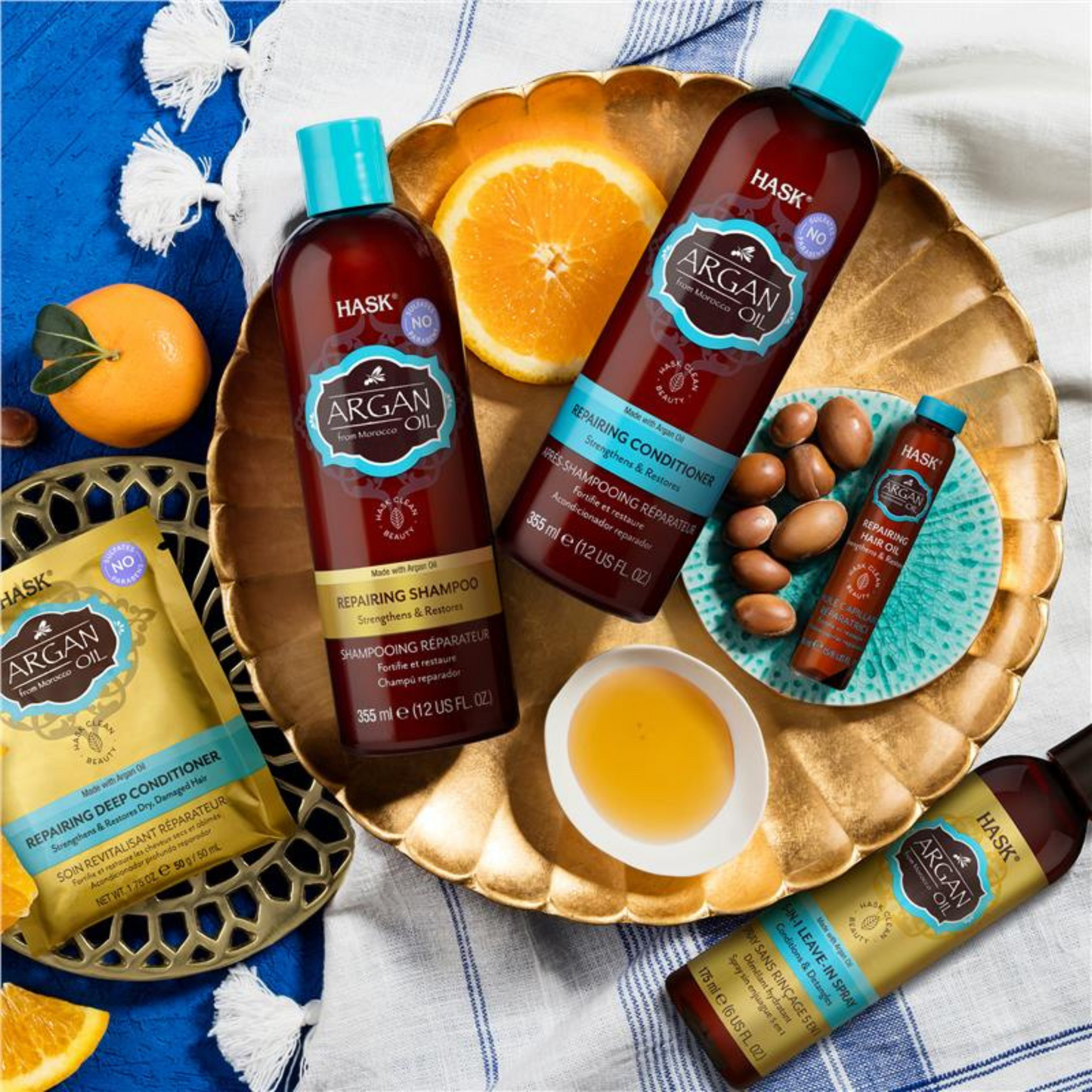 This Hask Argan Oil Repairing Deep Conditioning Treatment is ideal for dry, damaged, and over-processed hair. Best imported genuine authentic original dry soft premium organic quality health beauty skincare dietary anti ageing incredibly Softens renews Clean restores shiny silky  Protein  price in bd Dhaka Bangladesh