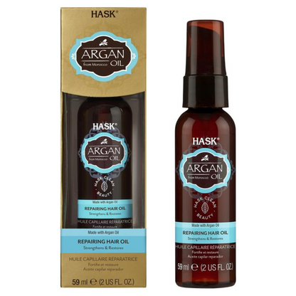 Revitalize your damaged and frizzy hair with Hask Argan Oil Repairing Shine Oil. Best imported foreign genuine authentic original dry soft premium organic quality health beauty skincare dietary anti ageing incredibly Softens renews Clean restores shiny silky Protein  Moroccan oil price in bd Dhaka Chittagong Bangladesh