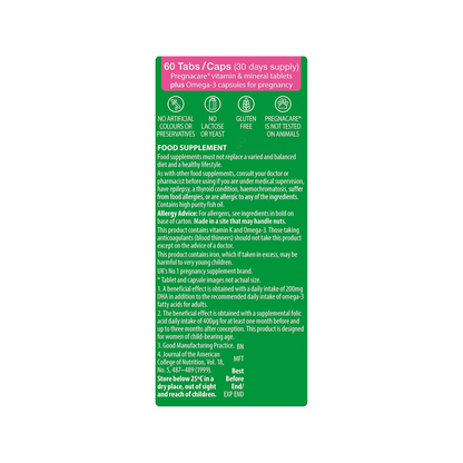 Vitabiotics Pregnacare Plus Omega 3 is a comprehensive supplement designed for pre-conception, pregnancy, and breastfeeding. Ideal mums energy release imported nutritional support during pregnancy multivitamins original brand Best UK based minerals dietary healthcare woman Calcium available price in bd Dhaka Bangladesh