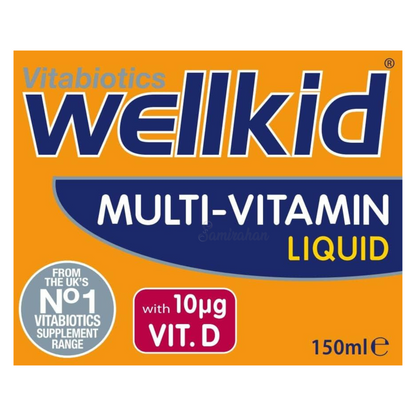 Vitabiotics Wellkid Multi Vitamin Liquid provides a comprehensive range of vitamins. Ideal energy imported Alpine Minerals support original brand Best UK based development child healthcare alcohol free Multi vitamin Orange Food supplement Nutrition kids Expert doctor Recommending available price in bd Dhaka Bangladesh