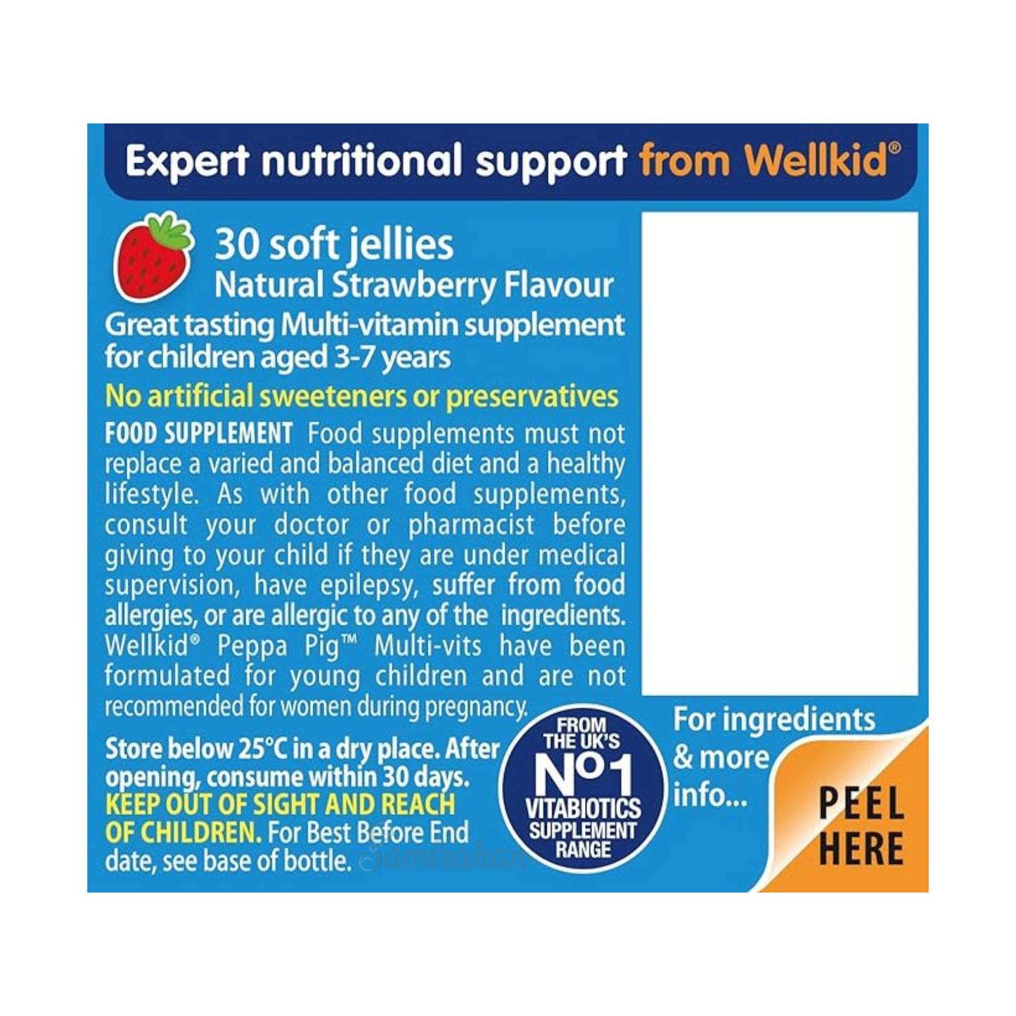 Vitabiotics Wellkid Peppa Pig Multi vits 3 To 7 Year 30 Soft Jellies import original Best UK healthcare Food supplement Nutrition doctor low price in bd Dhaka