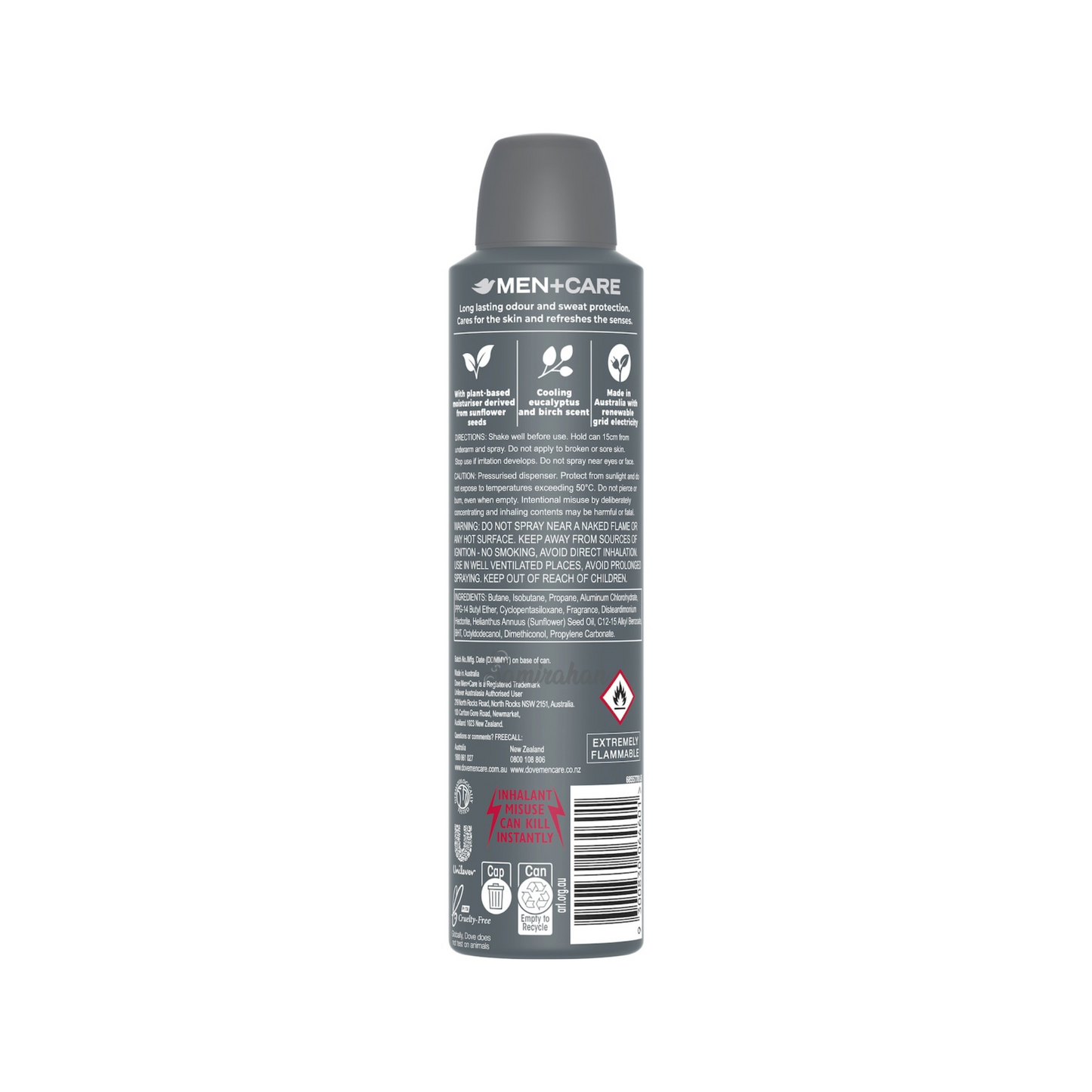 Dove Men+care Refreshing Eucalyptus Birch Antiperspirant Aerosol sweat odor dry daily white marks clean men Best safe authentic import Australia low price in bd