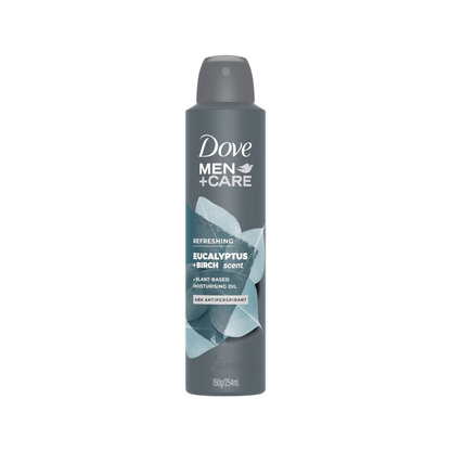 Dove Men+care Refreshing Eucalyptus Birch Antiperspirant Aerosol sweat odor dry daily white marks clean men Best safe authentic import Australia low price in bd