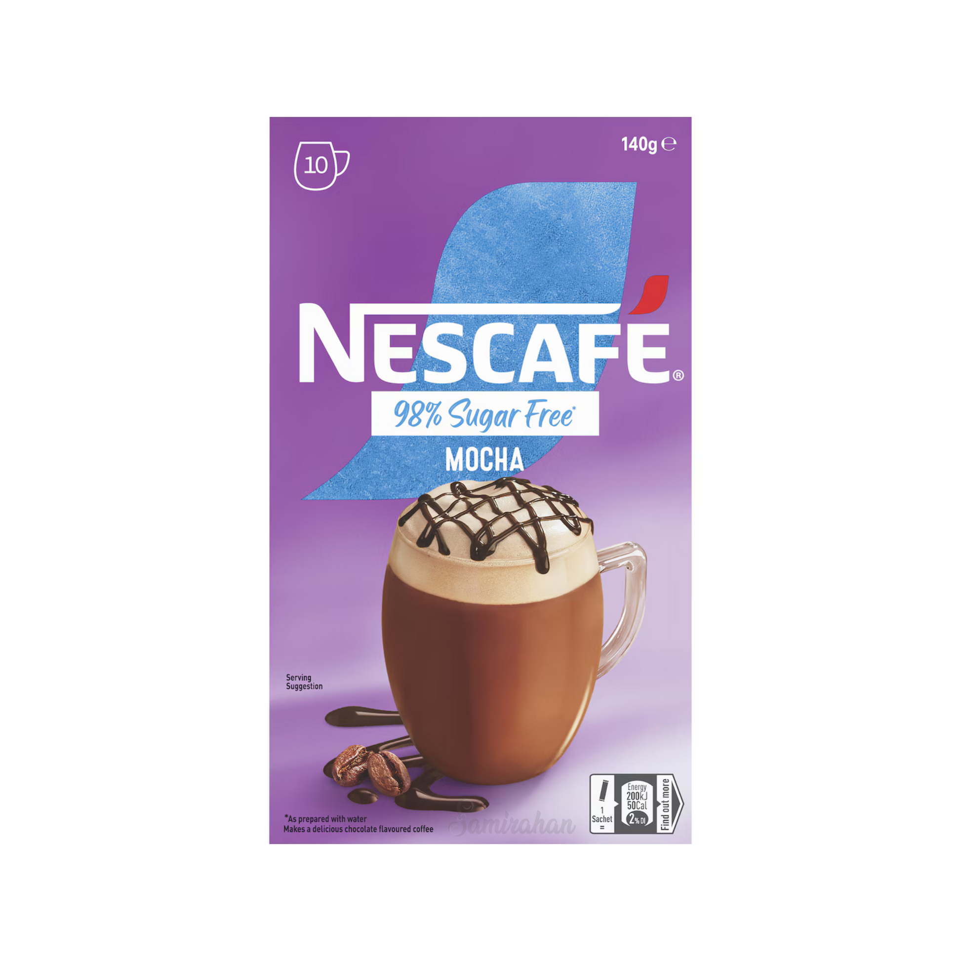 NESCAFE 98% SUGAR FREE MOCHA is now naturally sweetened for a simply delightful pick-me-up. Arabica Robusta coffee bean quality irresistibly smooth creamy flavour Treat tiredness reduce Raw original Best genuine authentic foreign imported real premium Australian instant strong product cheap price in BD Dhaka Bangladesh