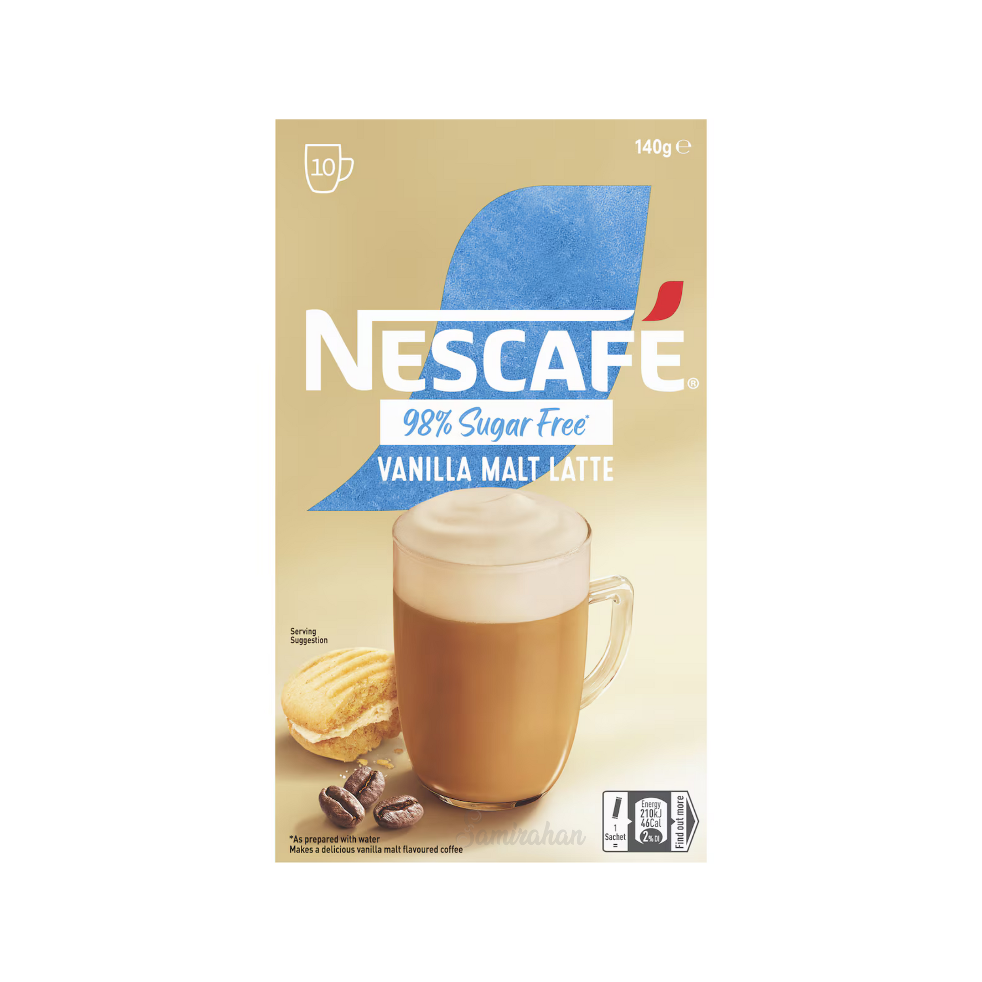 NESCAFE 98% Sugar Free Vanilla Malt Latte offers comforting blend of creamy coffee smooth vanilla and toasty flavors. Arabica Robusta bean quality espresso roast Treat tiredness reduce Raw original Best genuine authentic foreign imported real premium Australian instant strong product cheap price in BD Dhaka Bangladesh