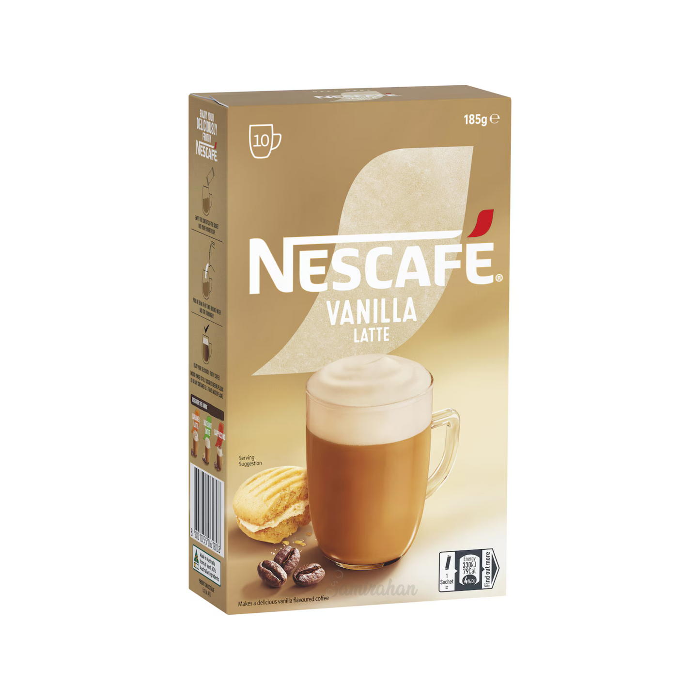 Treat yourself to a heavenly vanilla experience with Nescafe Creamy Vanilla Latte Coffee. Arabica Robusta Classic rich beans Roasted Tired sleep raw frothy Decaf blond good quality Best genuine authentic foreign imported real premium Australian instant strong delicious coffee Cheap price in Dhaka Chittagong Bangladesh.