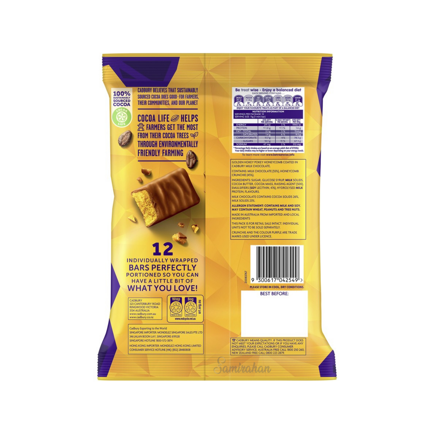 The classic Cadbury Crunchie Chocolate & Bars in share pack are ideal for enjoying with family and friends. Butter sharing social occasions Halal dark Best imported foreign Australian Aussie genuine premium sweets choco candy snack kid Birthday Gift Valentines Marriage Original Cheap price in BD Dhaka sylhet Bangladesh