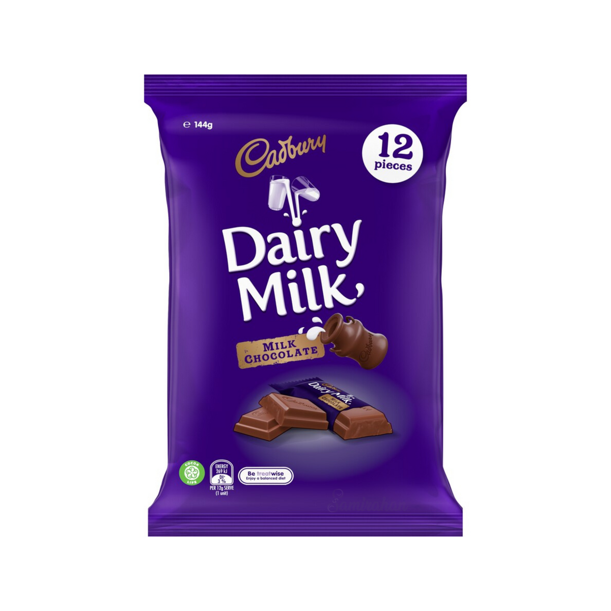 Cadbury Dairy Milk Chocolate Bars Sharepack 12 Pieces (Australia) 144g ...