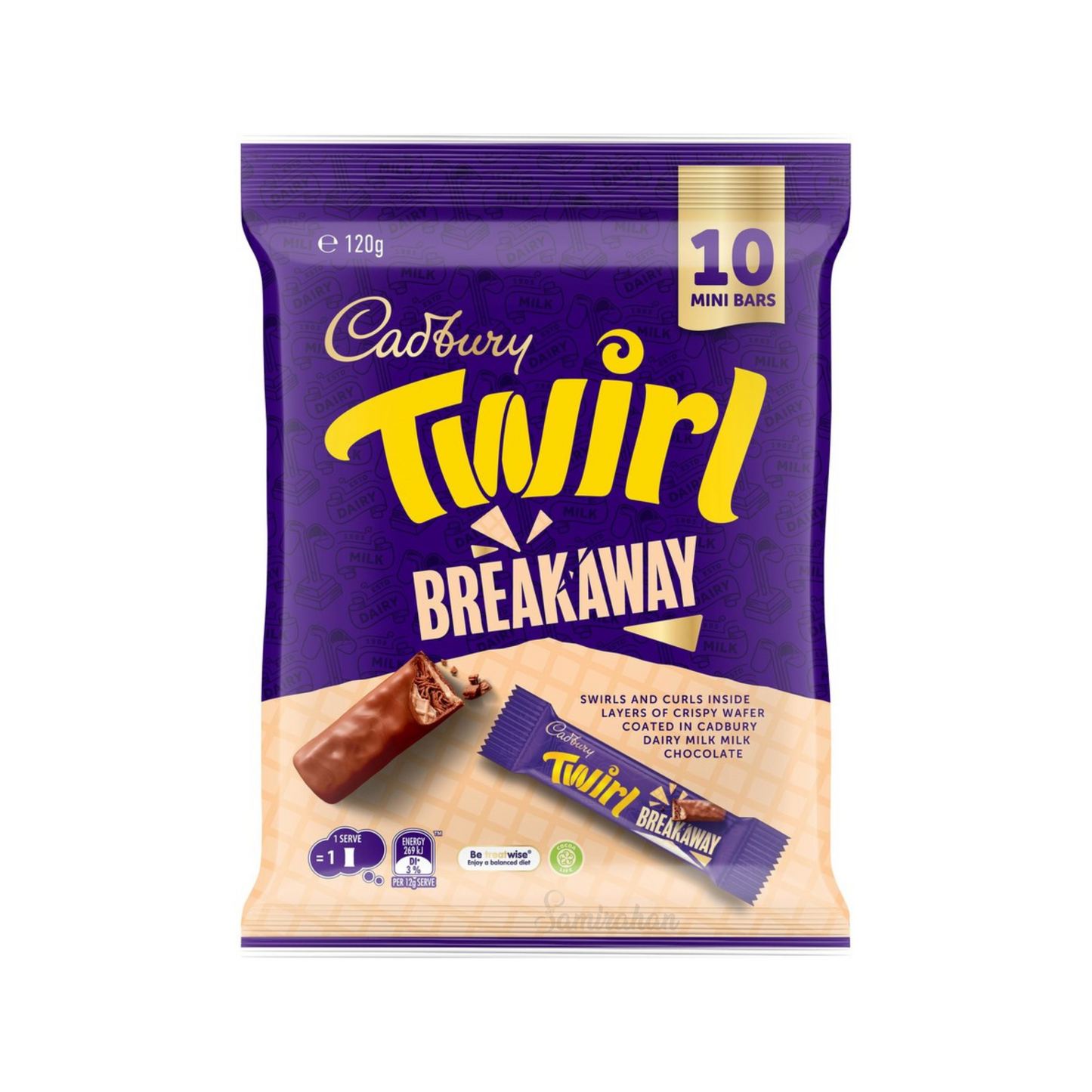 Indulge in Cadbury Twirl Breakaway, featuring delightful swirls and curls of chocolate nestled between two crispy wafer layers. Halal Best imported foreign Australian Aussie dark genuine premium sweets choco candy snack chocolate Birthday Gift Valentines Marriage Original price in bd khulna Dhaka Chattogram Bangladesh