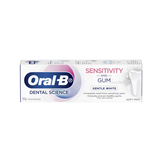 Oral-B Dental Science Sensitivity & Gum Gentle White toothpaste offers quick relief sensitivity discomfort & promotes gum health. Regular use mint soft strong teeth protects enamel yellow Best genuine imported foreign Australian premium real quality dental original dat formula germ free clean price in Dhaka Bangladesh