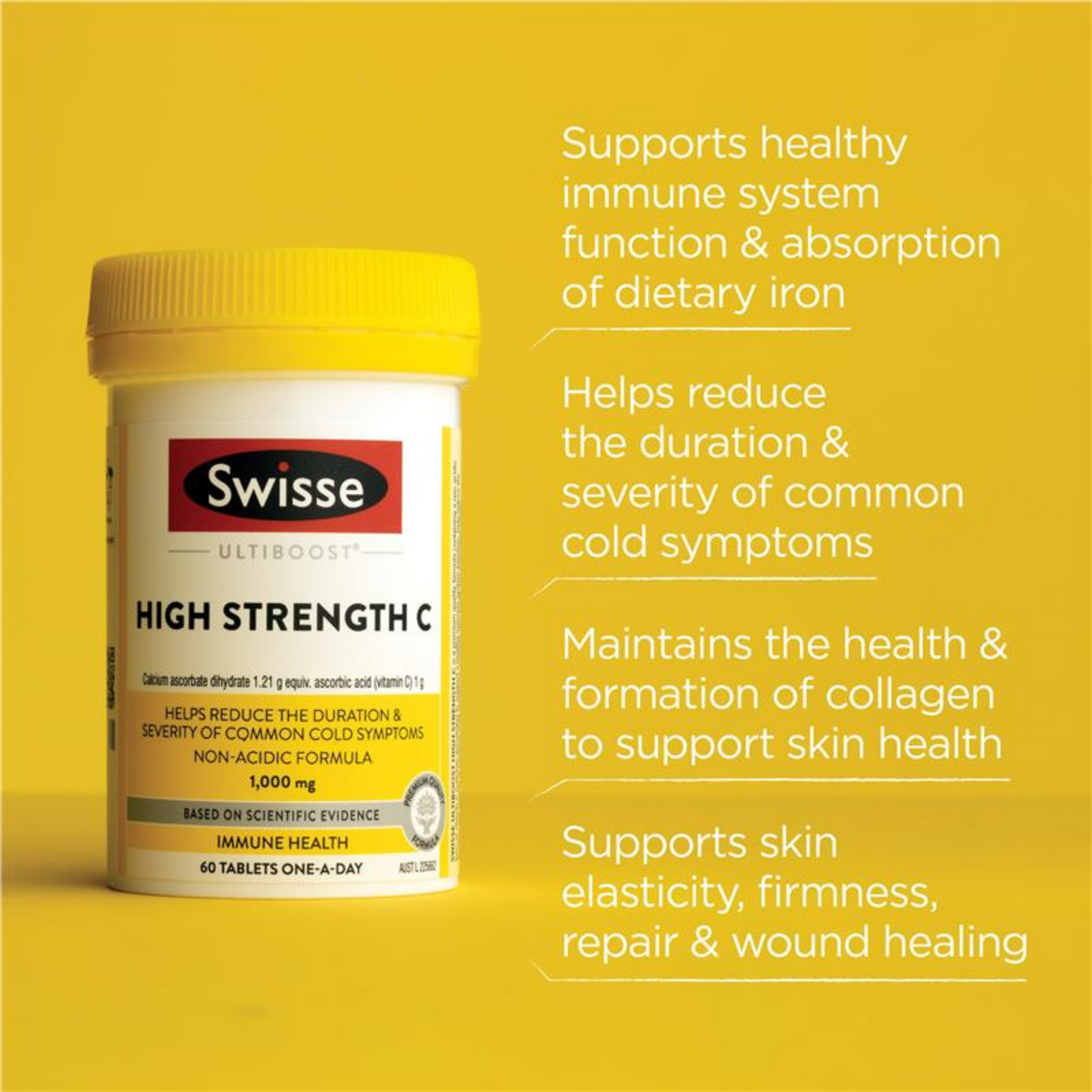 Swisse Ultiboost High Strength C is a high-quality formula designed to support immune function alleviate common cold symptoms & promote skin health. Best imported foreign Australian authentic original real Biotin hair energy premium ashol brand nutrients luxury quality strong cheap price in Dhaka Chittagong Bangladesh