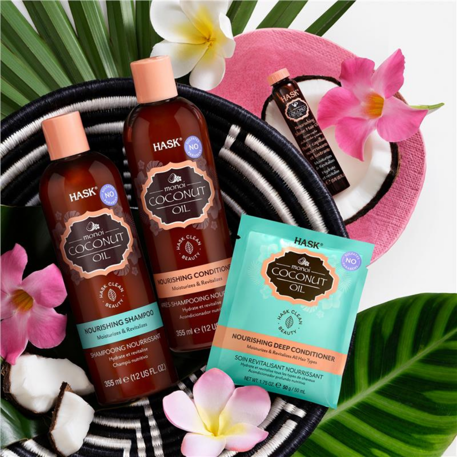 Hask Monoi Coco Oil Deep Conditioning luxurious treatment hair Best imported genuine authentic original dry premium organic beauty shiny silky low price in bd