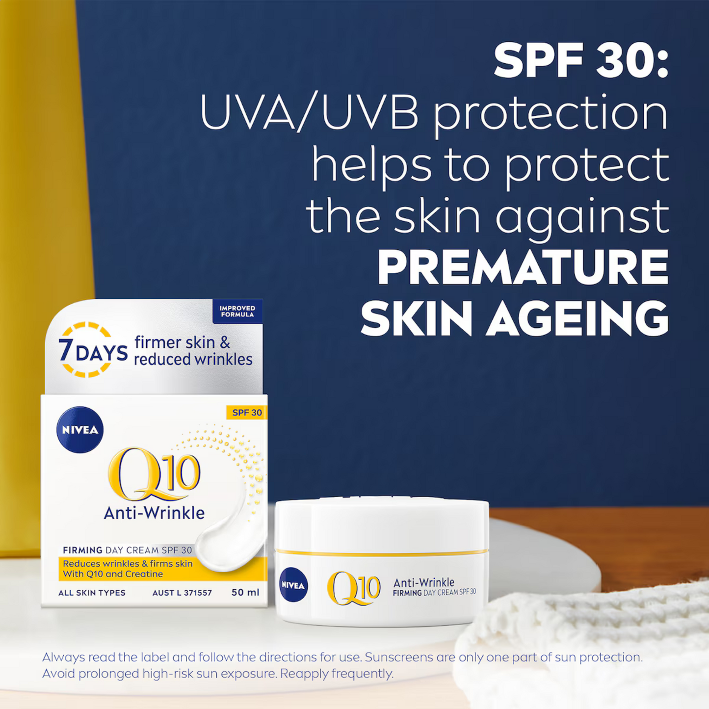 NIVEA Q10 Anti-Wrinkle Firming Day Cream SPF30 skincare Best import Makeup authentic original Sun protect genuine facial brand smooth Australian low price in bd