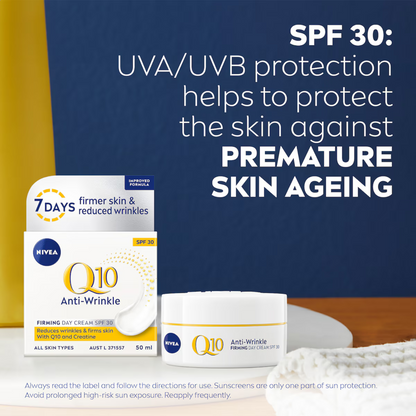 NIVEA Q10 Anti-Wrinkle Firming Day Cream SPF30 skincare Best import Makeup authentic original Sun protect genuine facial brand smooth Australian low price in bd