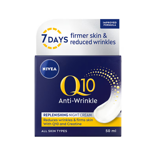 NIVEA Q10 POWER Anti-Wrinkle Firming Night Cream harnesses Creatine Argan Oil Best import Makeup authentic genuine soft facial brand Australian low price in bd