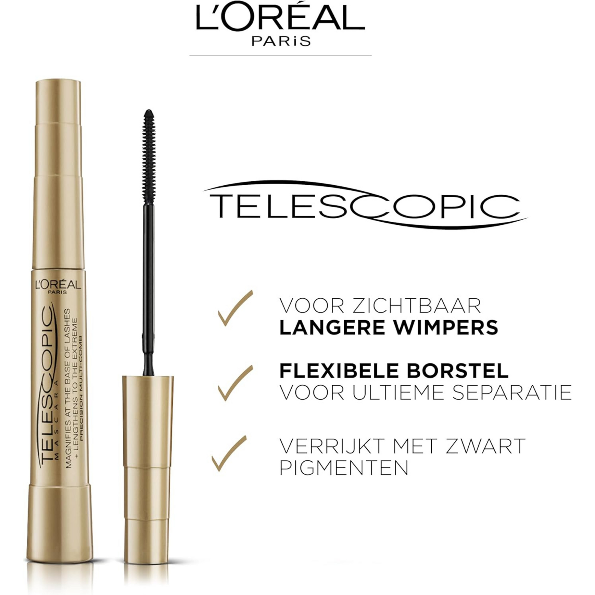 L'Oréal Telescopic Mascara (8 ml)high precision flexible Black Magnetic Fiber multi comb flawless lash skincare brand premium Australia cheap price in bd Dhaka 